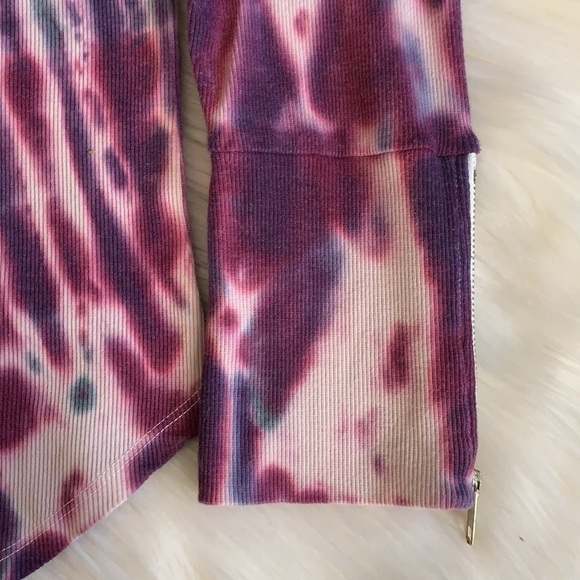 nwt // chaser tie dye ribbed quarter zip pullover - Picture 8 of 12
